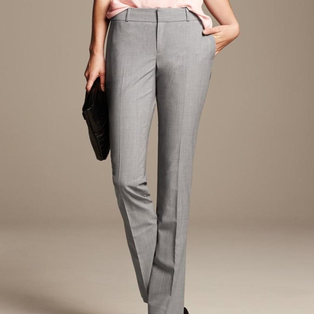 🖤 Banana Republic | Wool Herringbone Straight Leg Trousers